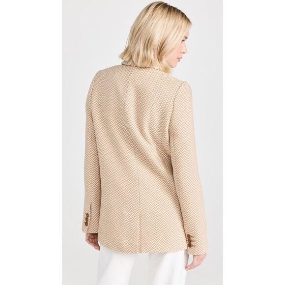 ANINE BING Fishbone Herringbone Pattern Blazer Jacket - Picture 6 of 13